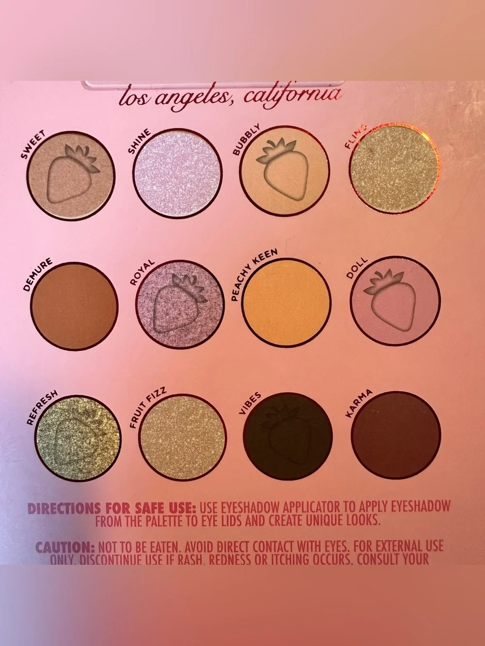 Juicy Couture Strawberry Eyeshadow Palette With Mirror - 12 Colors NEW